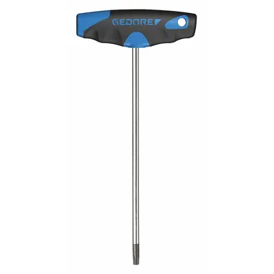 GEDORE Torx Key: 1 Tips, Torx, Std End, T9 Tip Size, Long, Alloy Steel, Chrome - T-Shaped Torx & Torx Plus Keys