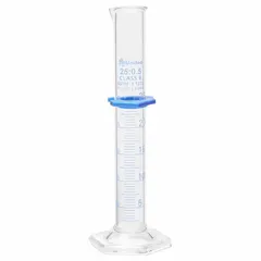 Class B Glass Graduated Cylinder, 25 mL, TC, 1 mL Graduations, ASTM E1272, USP Type I