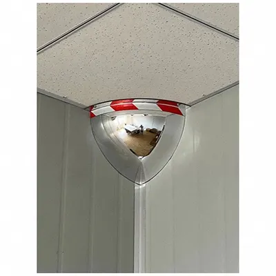 FRED SILVER Quarter Dome Mirror: Acrylic with High Visibility Border, 18 in Dia - 1/4-Dome Mirrors