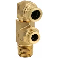 Push-Fit Elbow Fitting: 1/2 in OD x 3/8 in OD Fitting Size, Push-to-Connect x Push-to-Connect, Brass (MPN 189PTC-8-6-8)