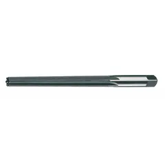 Straight-flute taper pin reamer for #6/0 pins. Diameter range 0.0611 in to 0.0806 in. Used to precisely enlarge and finish tapered holes in metal or plastic to accept taper pins, creating accurate seating for secure mechanical joints.