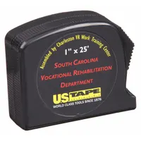 SKILCRAFT Tape Measure: Nonmagnetic Single Hook Tip, 25 ft, Plastic, Black/Yellow (MPN 5210-01-139-7444)