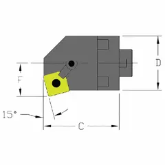 Indexable cutting head unit for internal turning operations on lathes and machining centers. Designed to accept indexable carbide inserts for efficient material removal in turning and facing applications.