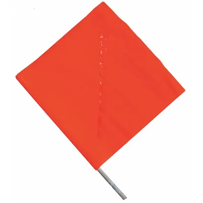 OEM APPROVED VENDOR Orange Vinyl Traffic Flag with 24 in Wood Dowel - Traffic Flags