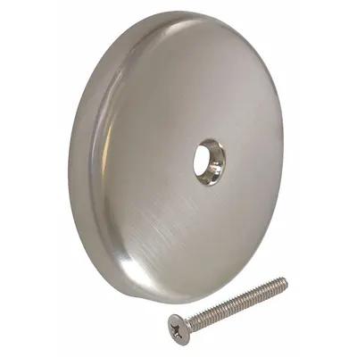 OEM Overflow Face Plate: Stainless Steel, Brushed - Bathtub Drain Replacement Parts