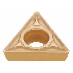 Triangle (T) indexable turning insert with TPMT110304 geometry and T6130 grade. Designed for light to medium cutting, finishing, and precision turning operations on steel and stainless steel. Features an 11 mm inscribed circle, 3.97 mm thickness, and 0.4 mm nose radius.