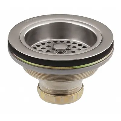 KOHLER Strainer: Brass, Brass, 2 7/8 in Overall Ht, 4 1/2 in Overall Dia, Threaded - Sink Drains with Basket Strainer without Tailpiece
