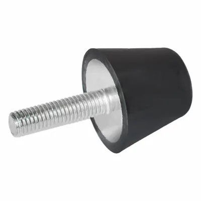 JW WINCO Vibration-Isolating Mount: Flat Conical, Buna-N, Male x Non-Threaded Style - Male x Non-Threaded Vibration-Isolating Mounts