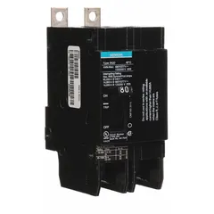 Bolt-on miniature circuit breaker rated 80 A at 480V AC, 2-pole, Std form factor. Provides overcurrent protection for branch circuits in panelboards, lighting panels, and motor control centers.