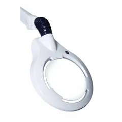 Clamp-mount tabletop medical light providing 3830 lux LED illumination at 4000K with 90 CRI. Features 1.88x magnification and operates on 100 to 240V AC, 10 W. Suitable for detailed inspection and precision tasks in clinical, laboratory, and industrial settings.