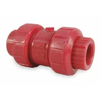 APPROVED VENDOR Ball Check Valve: Ball, Inline Valve Body, PVDF, 1 in Pipe Size, FNPT x FNPT, Std (MPN T65BC-V 1)