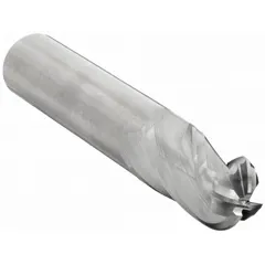 Carbide ball end mill designed for aluminum and non-ferrous materials. Features 4 flutes, 1/2" mill diameter, 1" length of cut, and 3" overall length. Used for contouring, slotting, and profiling to create smooth curved surfaces and 3D shapes in mold making, die work, and aerospace machining.