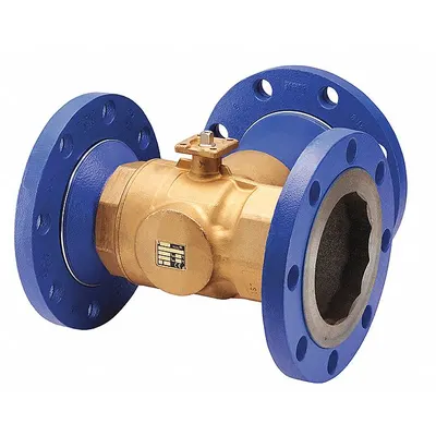 HVAC Control Ball Valve: 3-Way, 4 in Flanged, 185 CV Flow, 190 Bypass CV Flow - 3-Way Flanged Connection Ball Valves