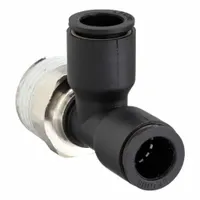 LEGRIS Push-Fit Tee Fitting: 4 mm Pipe x 4 mm OD x 1/4 in Pipe Size, BSPT x Push-to-Connect x MBSPT (MPN 3103 04 13)