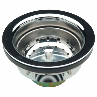 ZURN Strainer: Brass, Chrome, 2 1/2 in Overall Ht, 4 3/8 in Overall Dia, Threaded - Sink Drains with Basket Strainer without Tailpiece