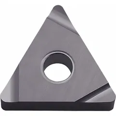 Triangle (T) indexable turning insert made of PVD carbide. Used for finishing and semi-finishing turning operations on steel and stainless steel in light to medium cutting conditions.
