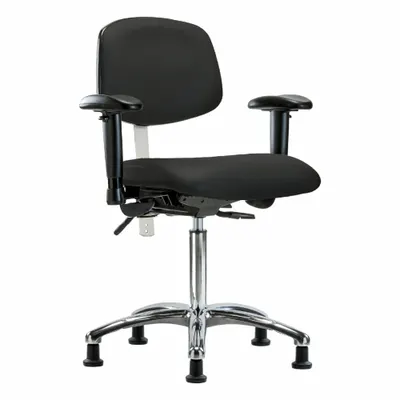 OEM Vinyl Cleanroom Task Chair with Arms - Vinyl Cleanroom Chairs