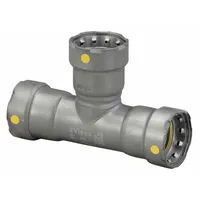 VIEGA MEGAPRESS Crimp Tee Fitting: 1 1/2 in Pipe x 1 1/2 in Pipe x 1 1/2 in Pipe Size, Steel, HNBR (MPN 25321)