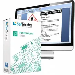 BarTender Pro label design software for one licensed user, delivered via e-mail with activation code. Compatible with VNM SIGNMAKER printer series. Used for designing and printing custom labels for industrial identification, asset tracking, and compliance labeling.