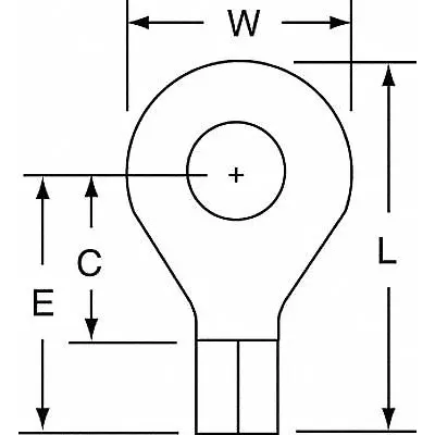 3M Ring Terminal: Bare, 1/4 in Stud Size, 12 AWG to 10 AWG Wire Sizes, 600 V - Non-Insulated Ring Terminals