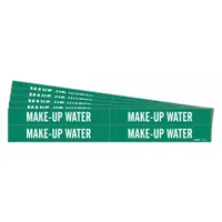 Pipe Marker: Make-Up Water, Green, White, Fits 3/4 to 2 3/8 in Pipe O.D., 4 Pipe Markers, 5 PK (MPN 7182-4-PK)