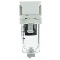 SMC Compressed Air Filter: Water Separator, 3/4 in NPT, 0.01 micron, 21.2 cfm, Plastic Bowl, AFD (MPN AFD40-N06D-Z-D)