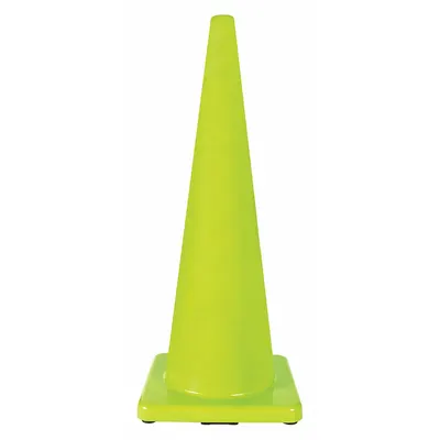 OEM Traffic Cone: 36 in Cone Ht, Green, Non-Reflective, PVC - Traffic Cones for Non-Roadway Use