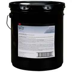 3M Hi-Strength 94ET is a clear, high-tack spray adhesive for woodworking and carpentry applications. It provides an aggressive postformable bond for attaching decorative laminate, metal, and some rubber substrates. The adhesive features a pebble spray pattern and is CARB compliant. It is supplied in a 55-gallon container.
