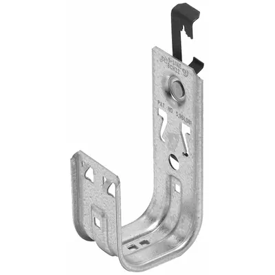B-LINE BY EATON J-Hook: Clip-On with Locking Latch, 2 in Max. Bundle Dia. - Wire & Threaded Rod J-Hooks