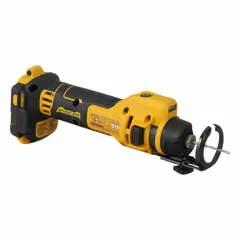 Cordless cut-out tool with max speed of 26,000 RPM. Accepts 1/4 in, 1/8 in, and 5/32 in collet sizes. Includes adjustable depth guide and (2) 2.0 Ah batteries. Used for precision cutting in drywall, plaster, and ceiling materials for installing recessed lighting, electrical boxes, and vents.