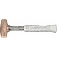 Bronze Mallet: Aluminum Handle, Ribbed Grip, 2 lb Head Wt, 1 1/4 in Dia, 3 1/2 in Head Lg (MPN AM2BZAG)