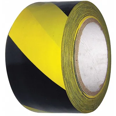 CONDOR Floor Marking Tape: Gen Purpose, Striped, Black/Yellow, 2 in x 108 ft - General Purpose Floor Marking Tape