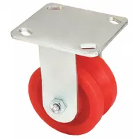 APPROVED VENDOR Plate Caster: Rigid, Polyurethane, 4 in Wheel Dia, 2 in Wheel Wd, Roller, Light Duty