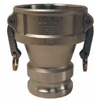 Cam and Groove Adapter: 125 psi Max. Working Pressure @ 70 F, 6 9/32 in Overall Lg, Nitrile (MPN 3020-DA-SS)