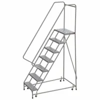 BALLYMORE Rolling Ladder: 5.8 ft Platform Ht, Assembled, Aluminum, Wt-Actuated, Perforated (MPN WLAR107246)