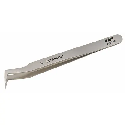 AVEN Tweezers: Titanium, Point, Bent Tip - Solder-Resistant Titanium Tweezers