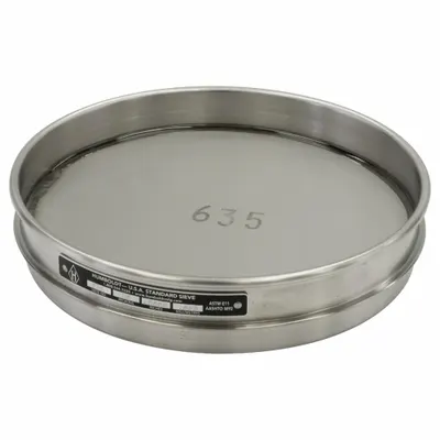 OEM APPROVED VENDOR Standard Stainless Steel Cloth Test Sieve, 8 in, #635 - Standard Stainless Steel Cloth Test Sieves
