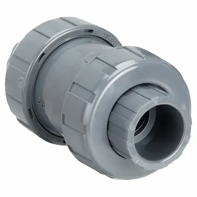 HAYWARD Check Valve: Ball, Inline Valve Body, PVC, 1 in Pipe Size, True Union Socket/NPT - PVC Ball Check Valves