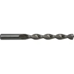 High-speed steel jobber-length drill bit with a 0.0670-inch diameter, 135° split point, parabolic flute, and fast spiral design. The split point reduces walking on contact, while the parabolic flute and fast spiral enhance chip evacuation in deep-hole drilling. Suitable for general-purpose drilling in metals, plastics, and wood.