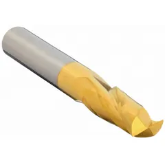 Carbide square end mill with TiN coating for general-purpose milling. Two-flute design aids chip evacuation in slotting, profiling, and contouring operations. Mill diameter 11 mm, length of cut 25 mm, overall length 76 mm.