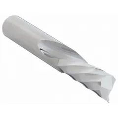 Solid carbide router bit with O-flute geometry for efficient chip evacuation in plastics, wood, and aluminum. 3/8" cut diameter, 1-1/8" length of cut. Suitable for CNC routing, sign making, and cabinet production.