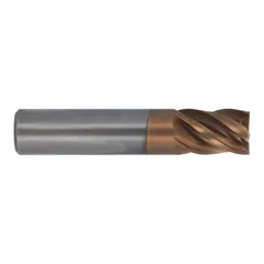 CLEVELAND C70565 square end mill, carbide with T-Max coating, 5 flutes, 1/2" diameter, 1-1/4" length of cut, 3" overall length. Designed for high-speed milling of stainless steel and super alloys in industrial machining operations.