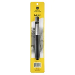 Apple corer with a stainless steel blade and polypropylene handle, measuring 7 inches overall. Used to remove cores and seeds from apples for food preparation in commercial or home kitchens.