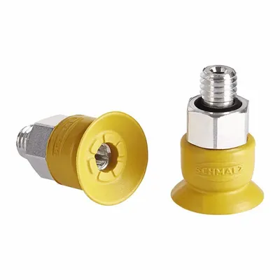 SCHMALZ Vacuum Pad Assembly: M5, 11.2 mm Pad Dia, NBR-ESD, 55 A, Yellow - Flat Type Electronics Industry ESD Vacuum Pad Assemblies