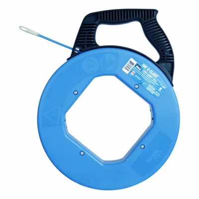 IDEAL Fish Tape: 200 ft Lg, Crank Handle Tape Retraction, 350 lb/in Tensile Strength - Non-Conductive Fish Tapes