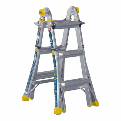 WERNER Combination Ladder: 5 Configurations, Aluminum, 375 lb Load Capacity, 24 lb Wt - All Configuration Multifunction Ladders