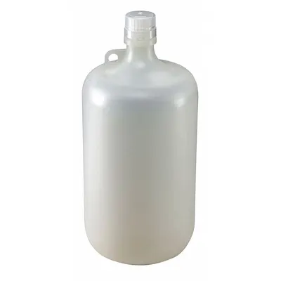 GLOBE SCIENTIFIC Sampling Bottle: Polypropylene, 1.05 gal, 4 L, Natural, Closure Included - Polypropylene Narrow Mouth Round Lab Bottles