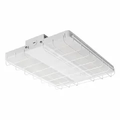 This 1 ft. linear LED bay light replaces 250W MH fixtures, delivering 18,200 lumens at 5000K. It operates on 120-347V AC, consumes 130W, and features a wide beam distribution for mounting heights of 39 to 49 feet. Suitable for high-bay applications such as warehouses and industrial facilities.