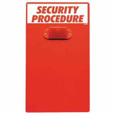 BRADY Clipboard: 17 in Overall Ht, 9 1/2 in Overall Wd, English, Workplace Safety