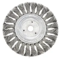 WEILER Wire Wheel Brush: Twisted Stainless Steel Steel, 6 in Dia x 1/2 in Wd, 5/8 in to 1/2 in Arbor (MPN 93394)